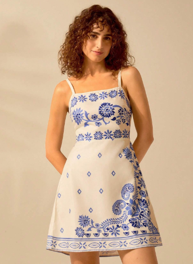 PR81 - Vestido corto de verano informal con estampado tropical de plantas, azaleas y girasoles, tipo halter, para mujeres de vacaciones