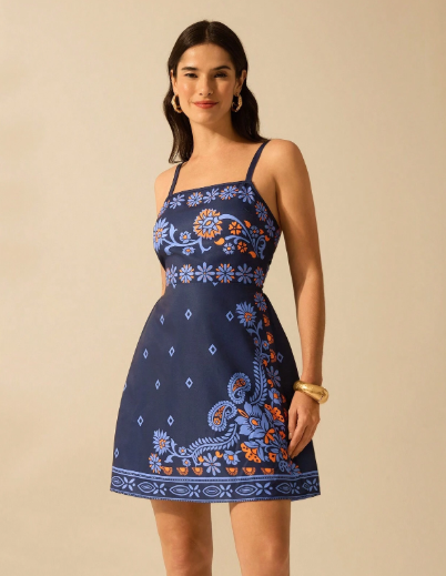 PR82 - Vestido corto halter negro de verano casual y de vacaciones estampado con plantas tropicales, azaleas y girasoles, estilo boho para mujer